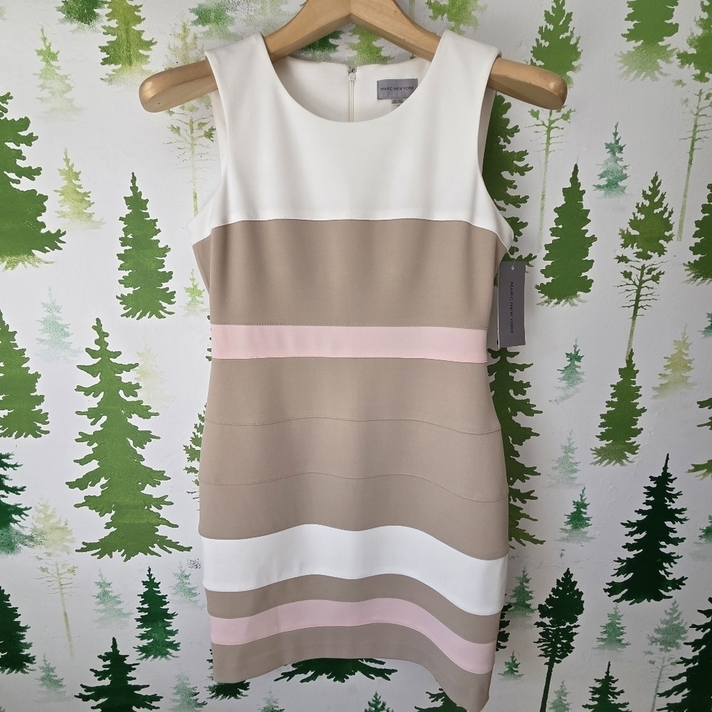 Elegant Color Block Sleeveless Sheath Dress